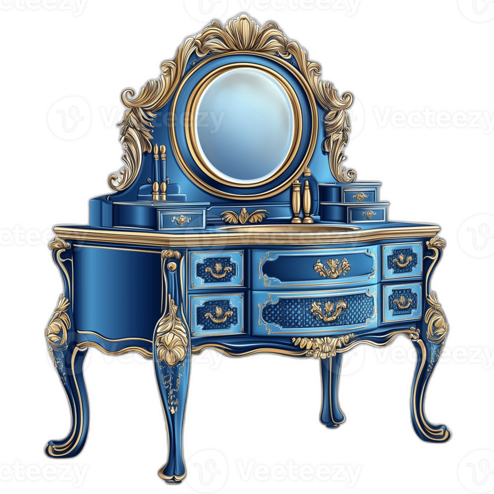 Baroque Vanity Furniture piece, Baroque Furniture design png