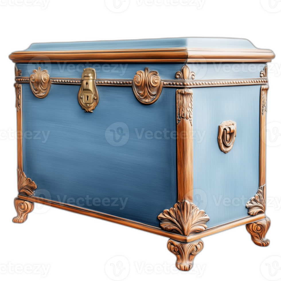 French Storage trunk Furniture piece, French Furniture Rendering png