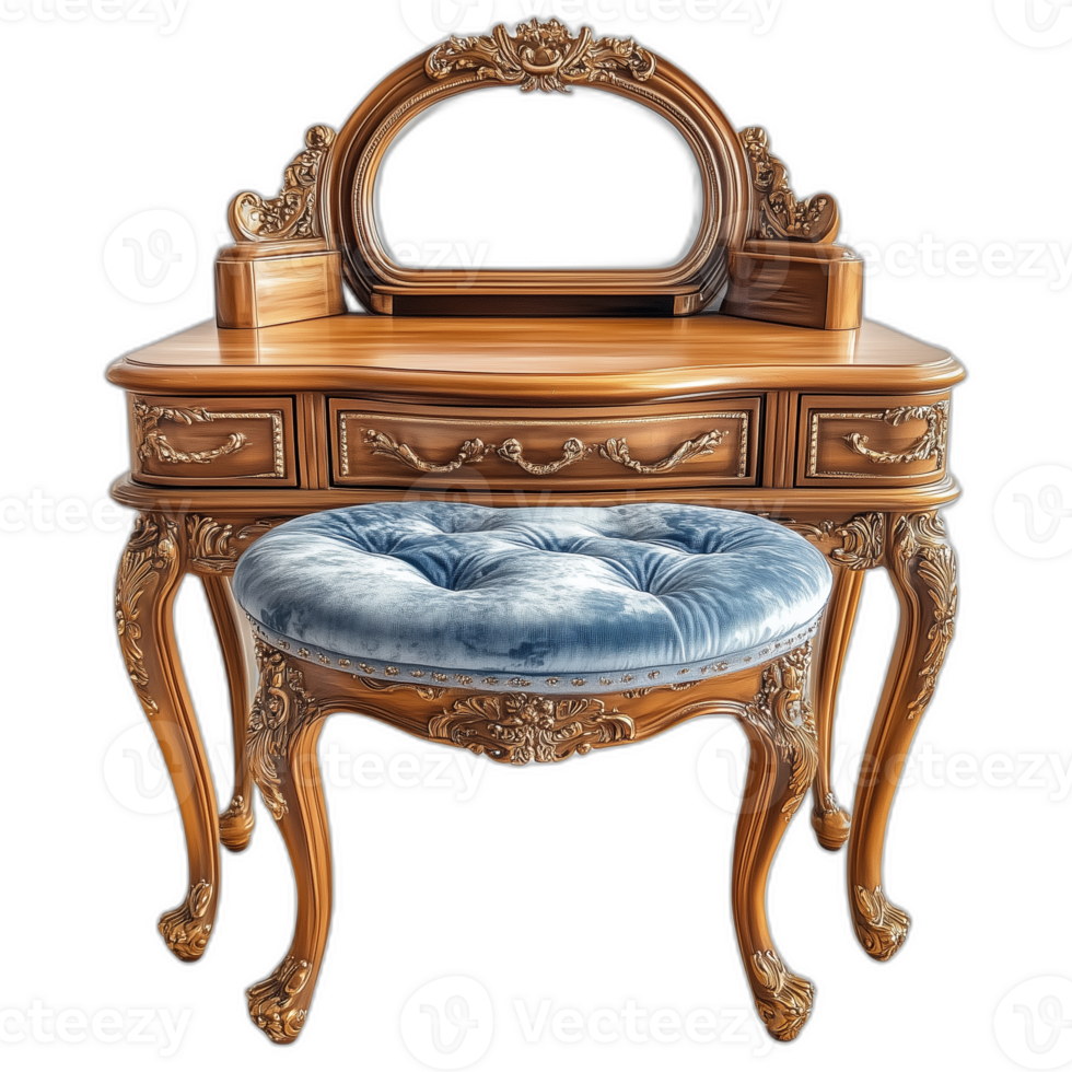 French Vanity table Furniture piece, French Furniture illustration png
