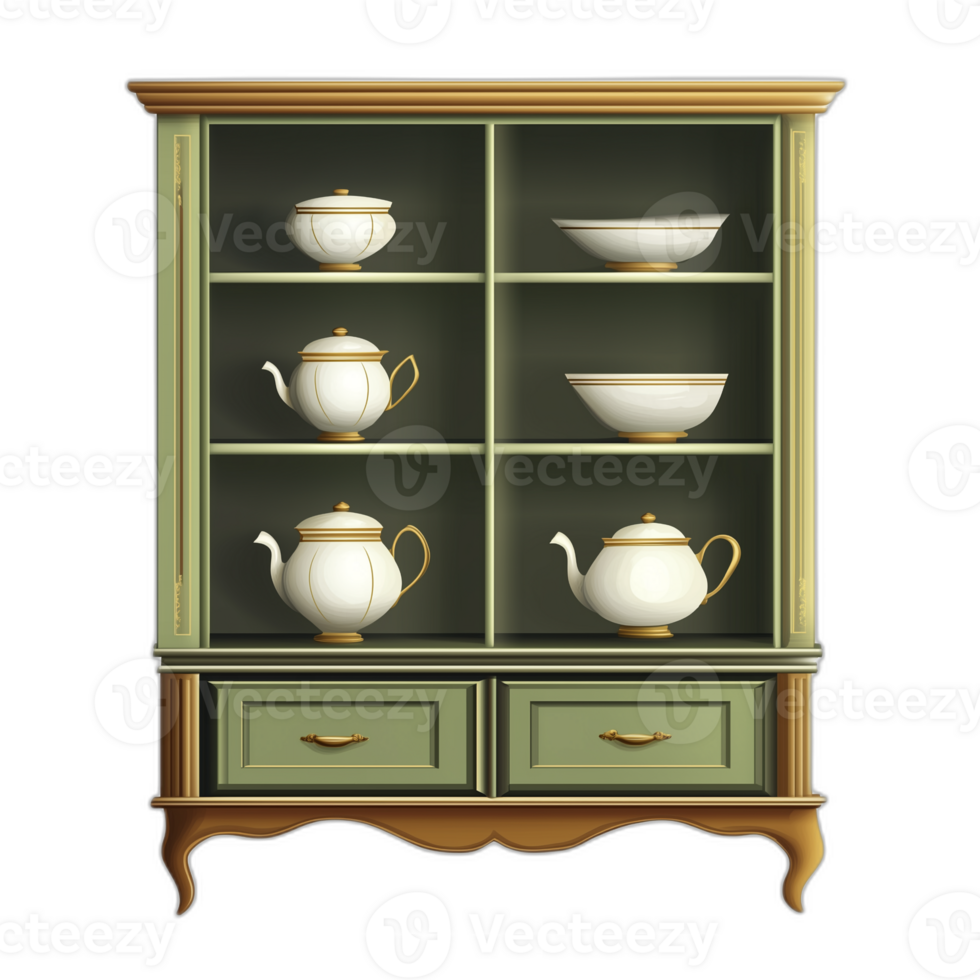 American Traditional China cabinet Furniture piece, Furniture design png
