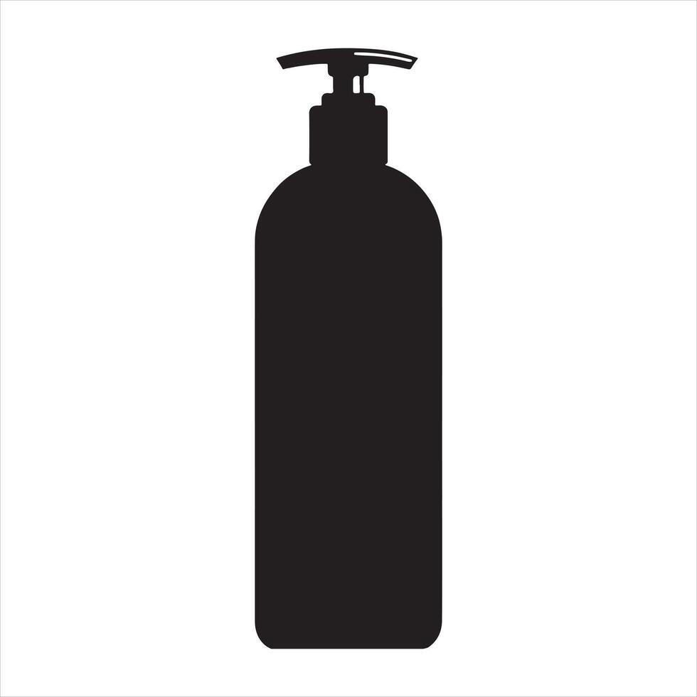 Shampoo Bottle silhouette white background vector