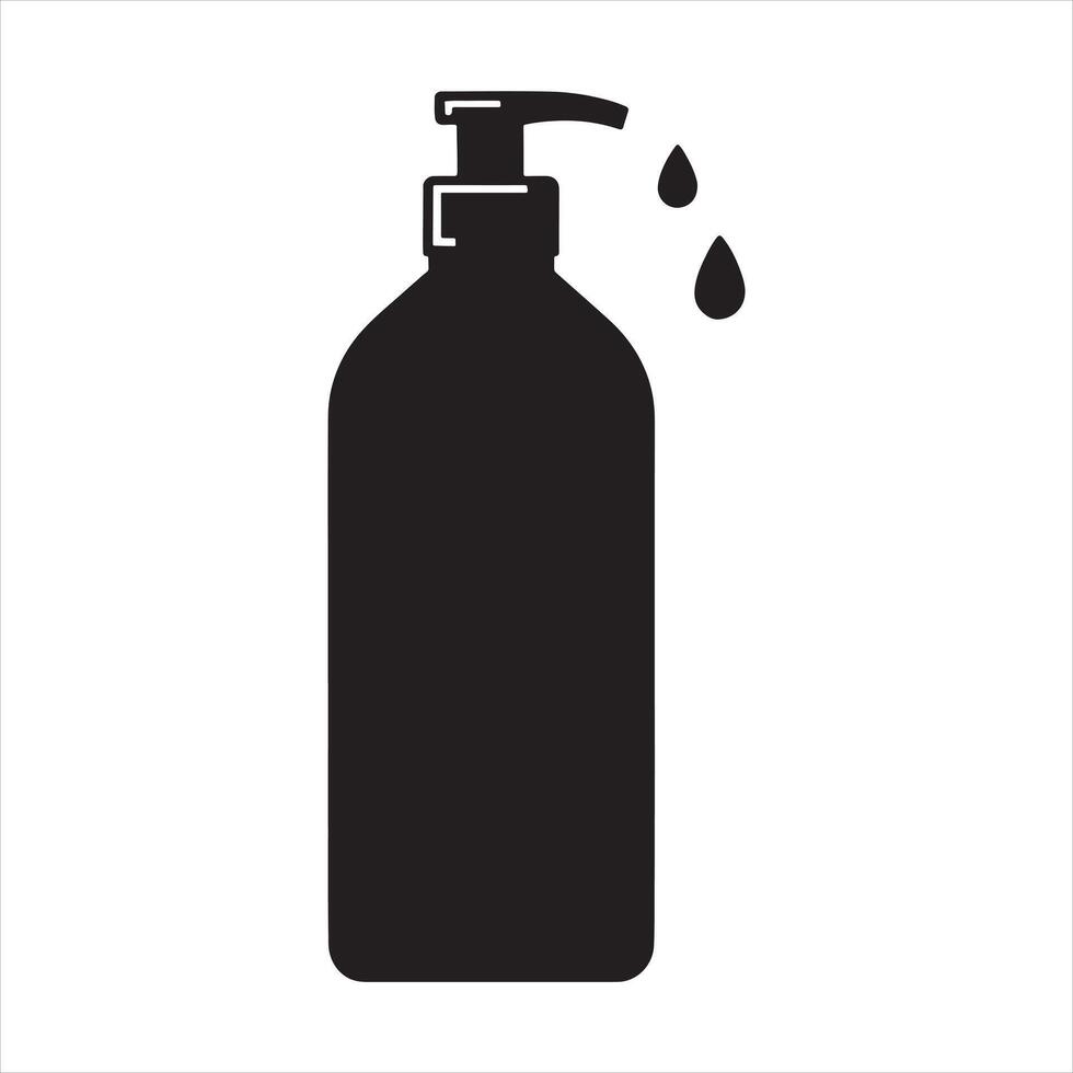 Shampoo Bottle silhouette on white background vector