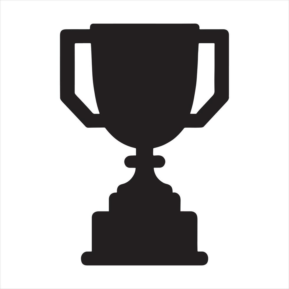 trophy cup silhouette on white background vector
