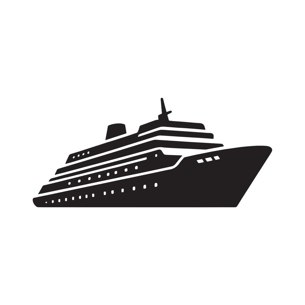 Cruise Ship silhouette on white background vector