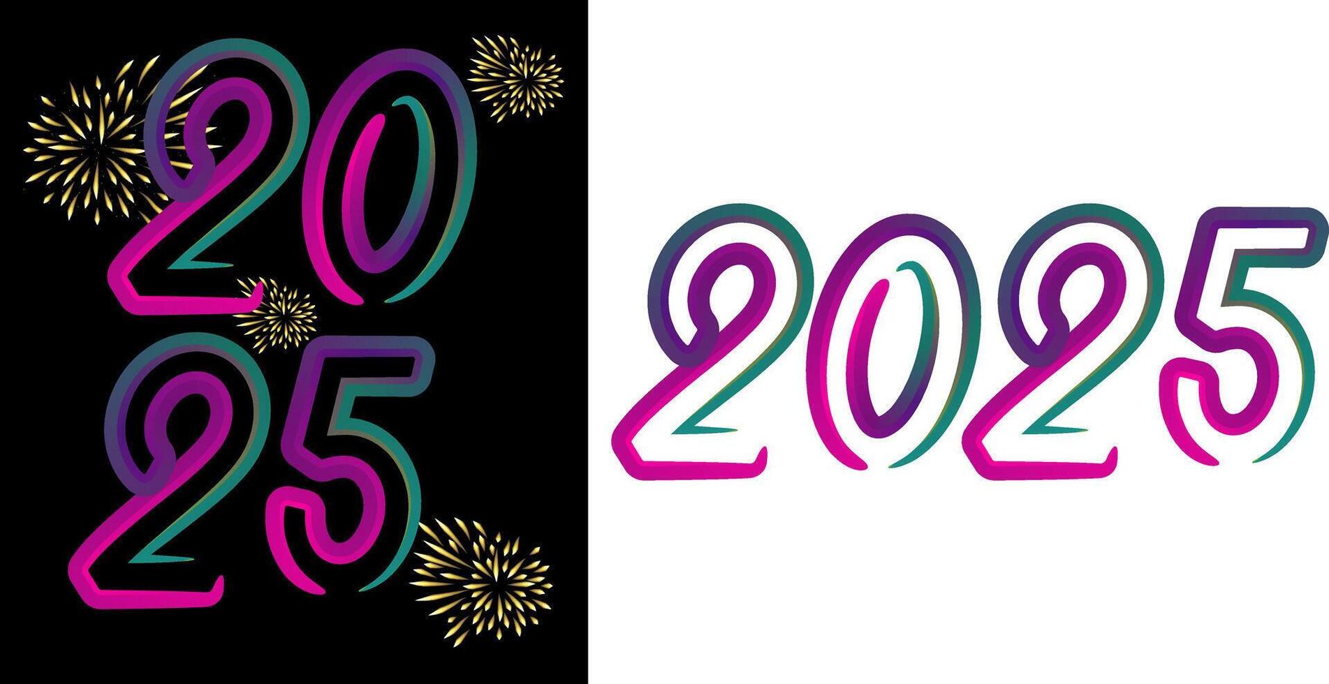 Gradient 3d happy new year 2025 vector