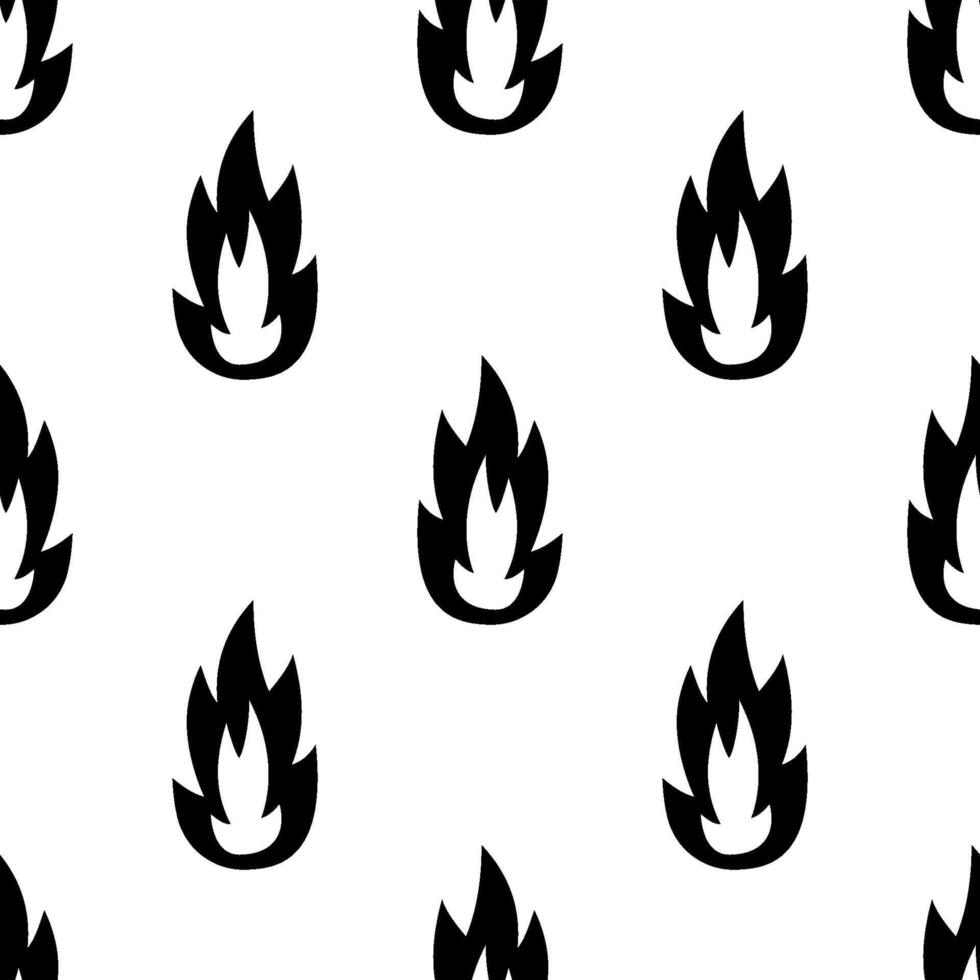 Cartoon silhouette flame effect seamless pattern. vector