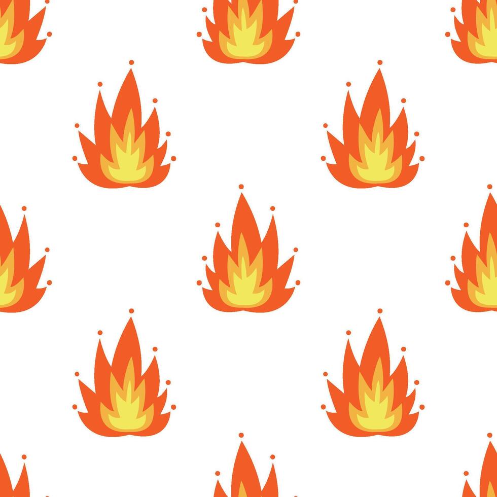 Cartoon big size fire effect seamless pattern. vector