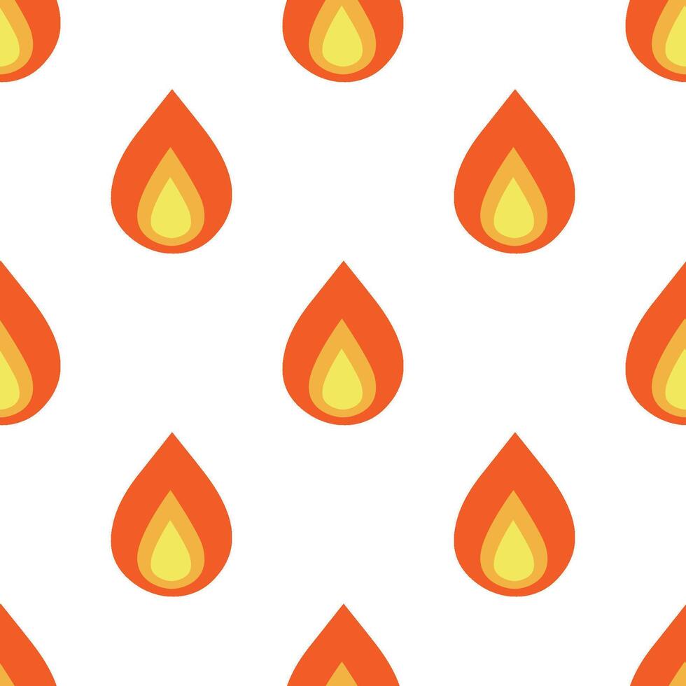 Cartoon fire candle effect seamless pattern. vector