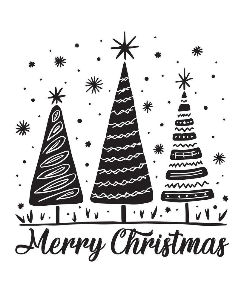 Merry Christmas Tree Design vector