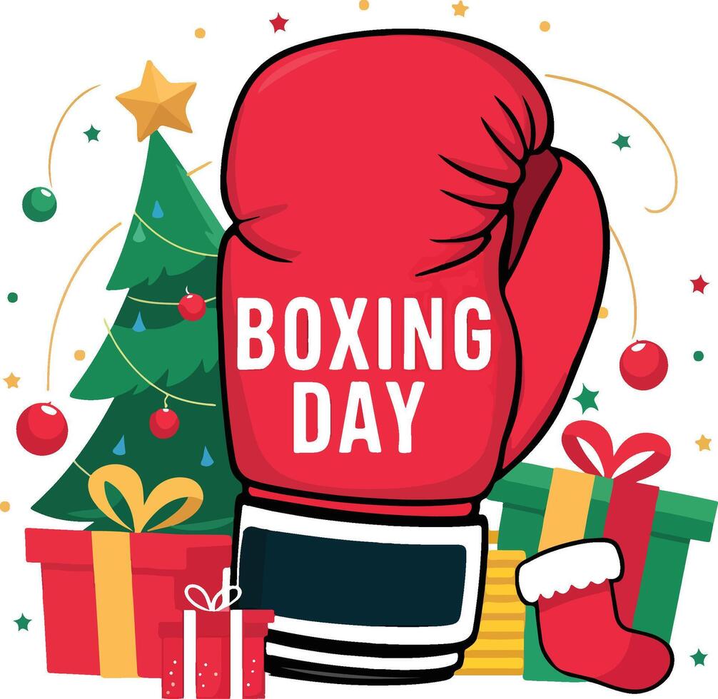 Unwrapping Boxing Day Fun vector