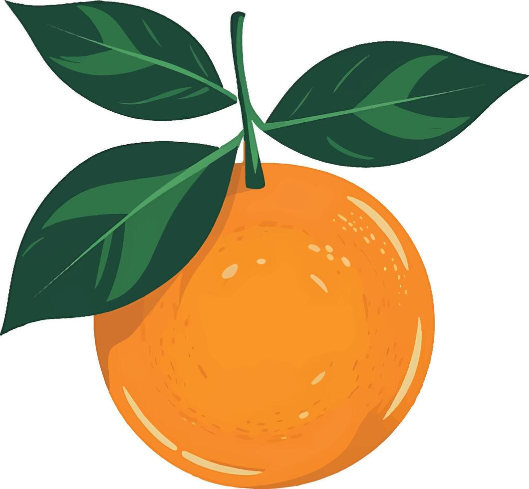 Zesty Orange with Greenery vector