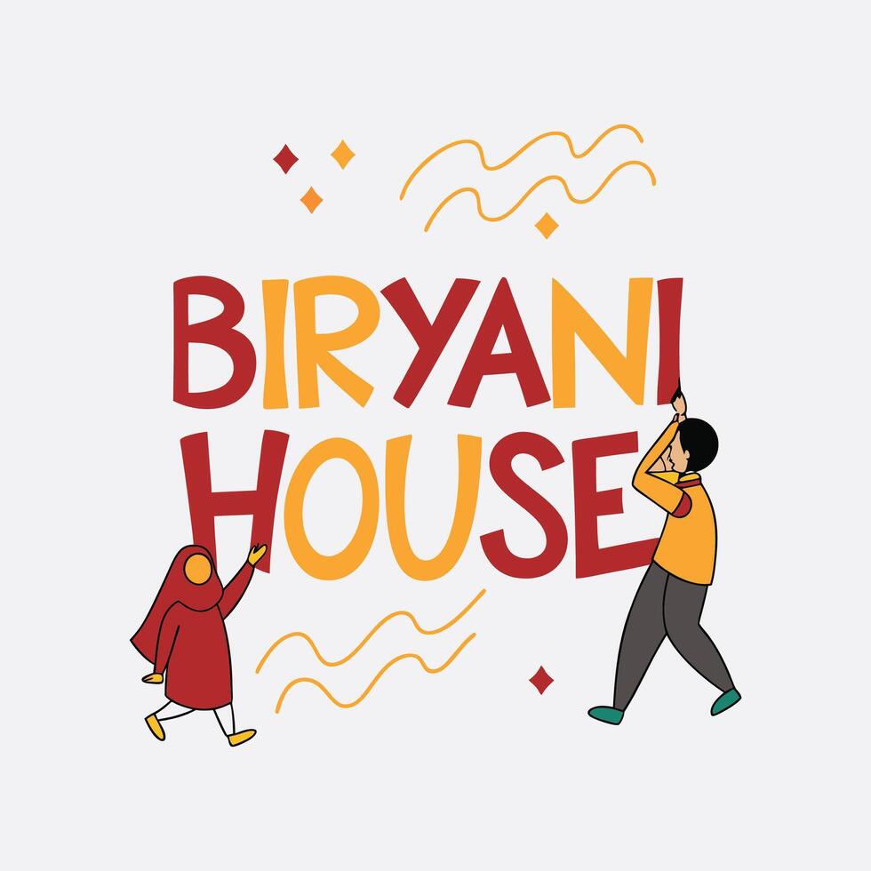 Biryan house logo design vector