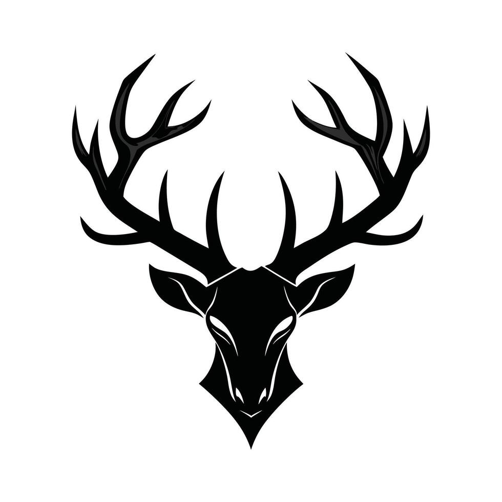 Deer head silhouette on white background vector