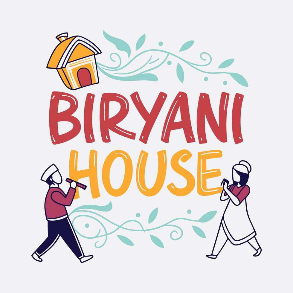 Biryani house logo vector