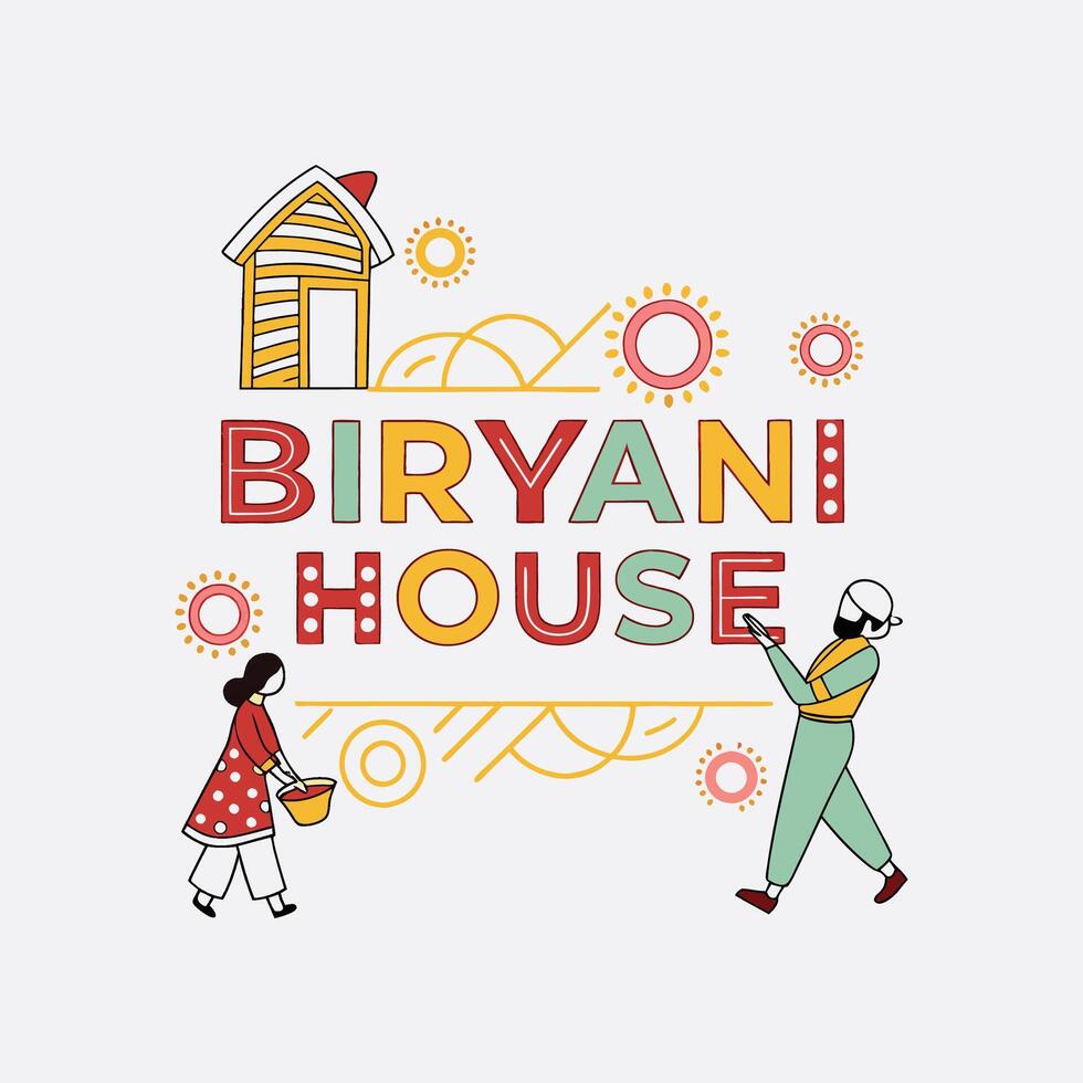 The logo for biryani house vector