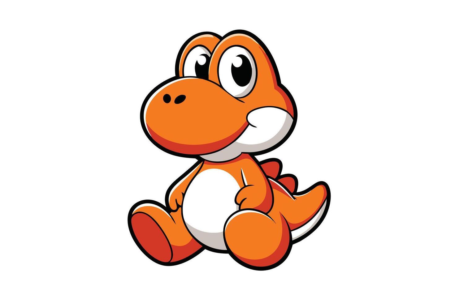 A cute and cuddly orange Yoshi vector