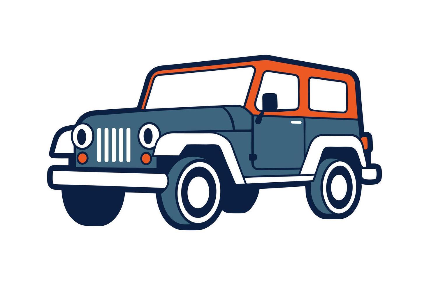 Detailed illustration of a bold vintage jeep outline, great for adventure or retro vehicle-themed designs vector