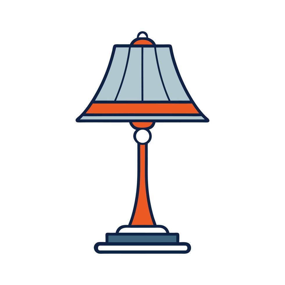 Detailed bold outline art of a vintage table lamp, ideal for classic home decor projects vector