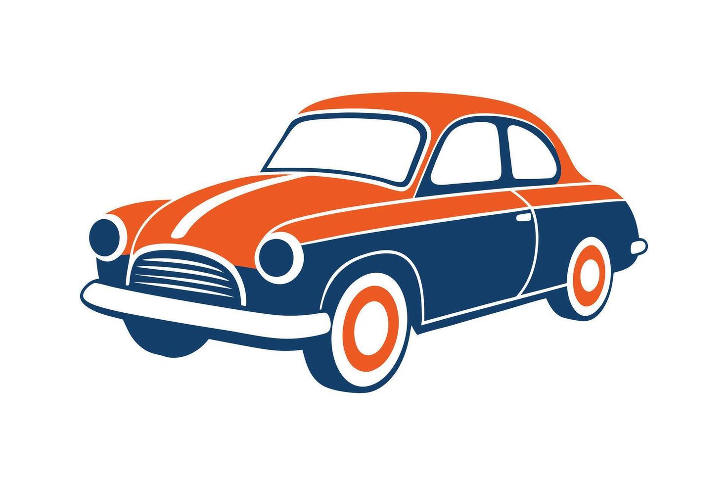 Clean and bold outline drawing art of a vintage classic car for retro-themed automotive projects and collectors vector