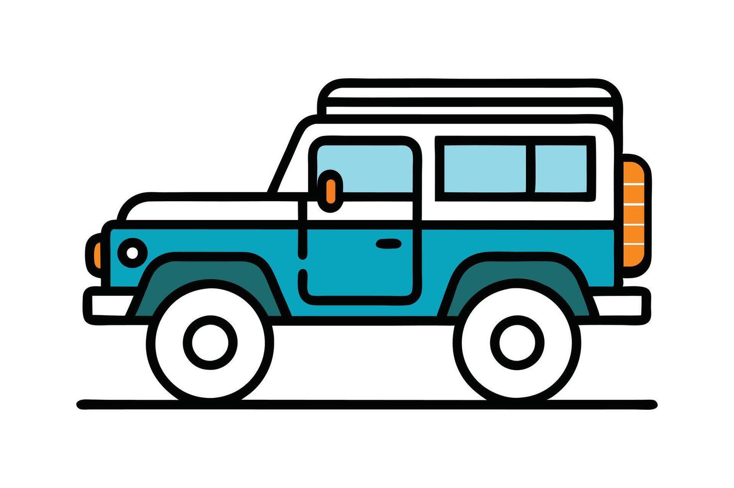 Bold and rugged vintage off-roader outline , ideal for outdoor or heritage vehicle vector