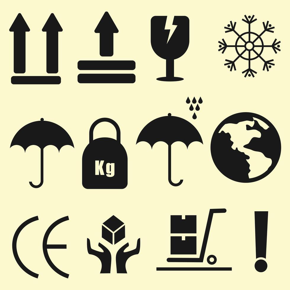 Shipping and Handling Symbols Collection vector