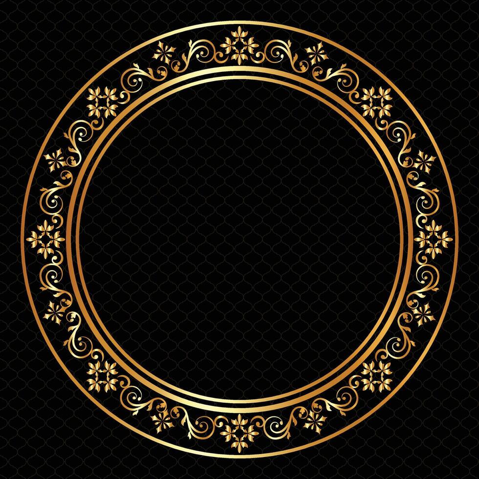 Vintage label design with monograms and circle frames vector
