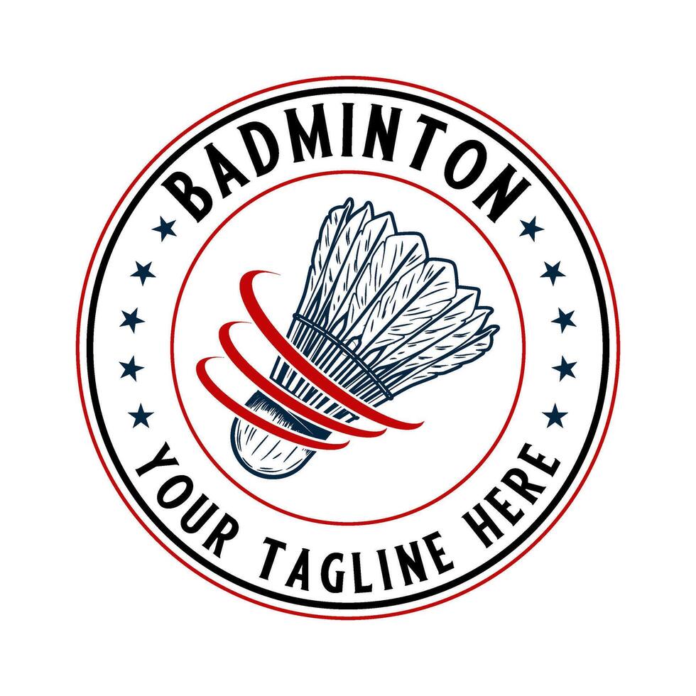 Badminton logo, badminton sport club design vector