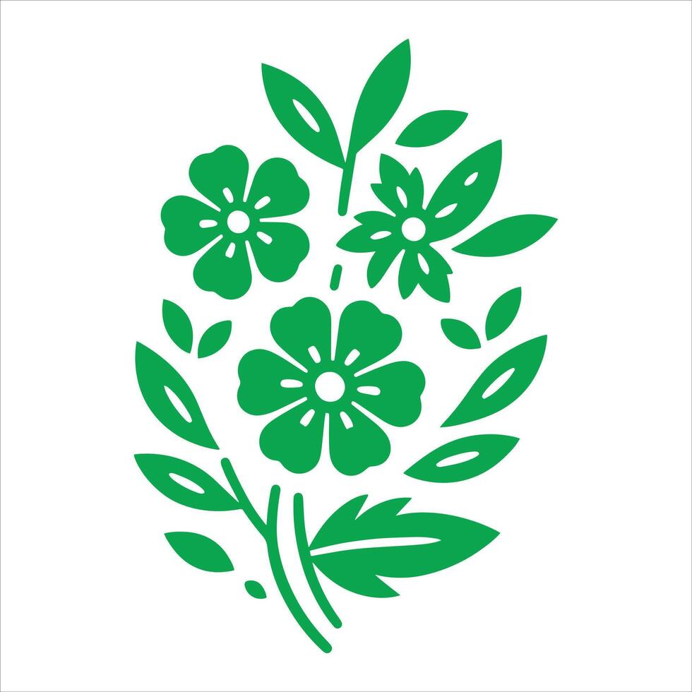 Flowers, plants. Decorative Flower Symbol Silhouette Illustration vector