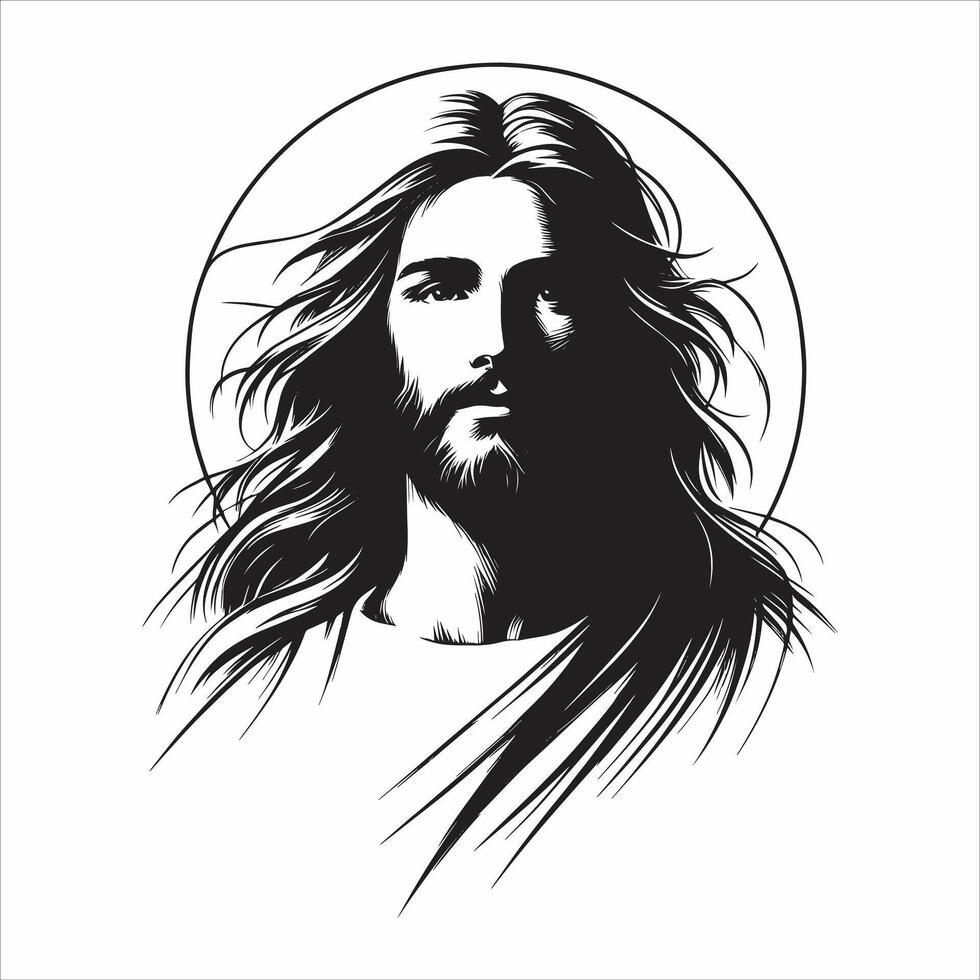 Good Friday Jesus Christ Silhouette Illustration on White Background for Christian Designs vector