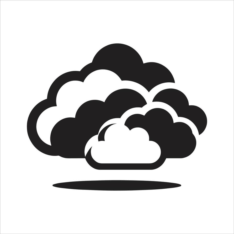 Weather Cloud Black And White Illustration vector