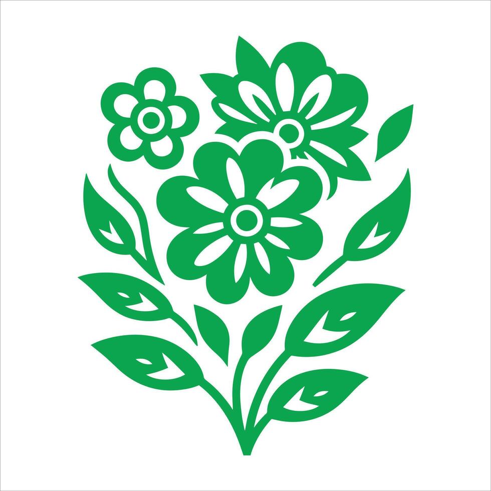 Decorative Flower Symbol Silhouette Illustration vector
