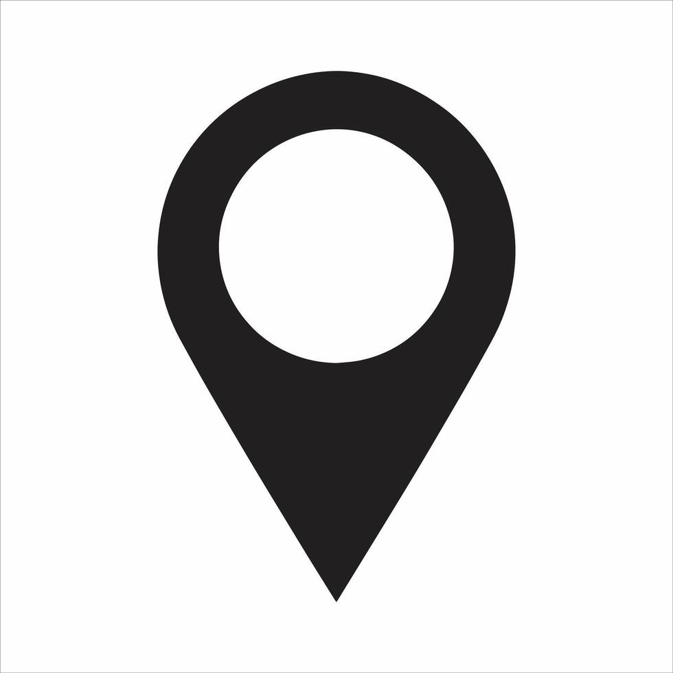 Location Map Icon Symbol Logo Black And White Illustration vector