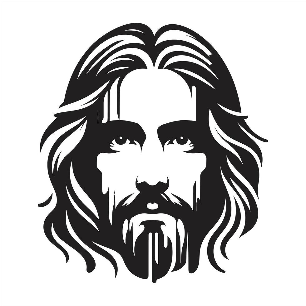Jesus Christ. King of The Jews, Isa Masih Good Friday Or Black Friday Silhouette illustration Black And White Color vector