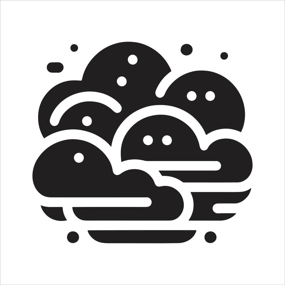 Cartoon Cloud symbol icon. Cloud silhouette illustration Symbol Logo Icon Black And White Color vector