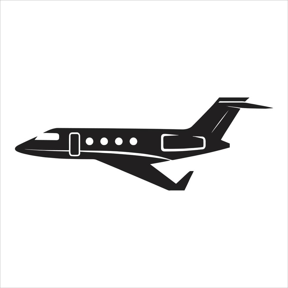 Airplane Silhouette Illustration On White Background vector