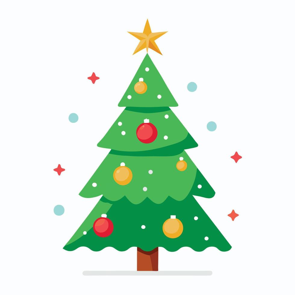 Celebrate the holidays with this cartoon Christmas tree illustration, available as a file. Ideal for graphic design, DIY crafts, and festive decorations. vector