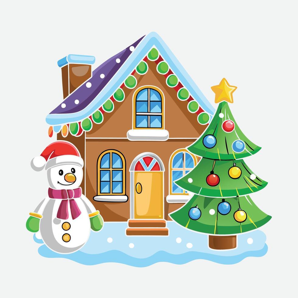 Christmas home illustration. vector