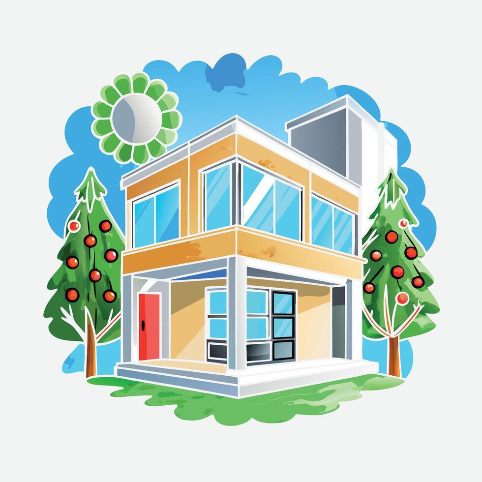 Christmas home , ideal for clipart, line art, and holiday crafts. vector
