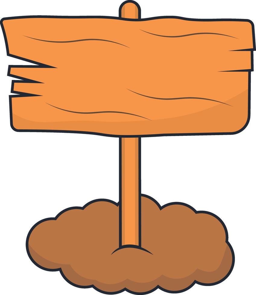 Land sign easter in cartoon shape. vector