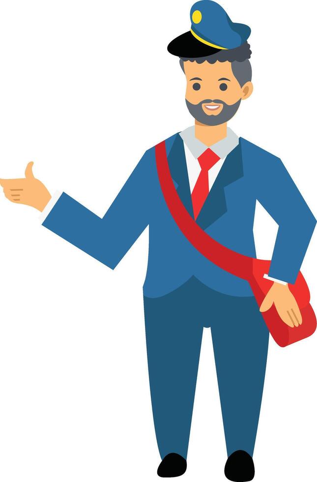 Postman Illustration with Cartoon Design vector