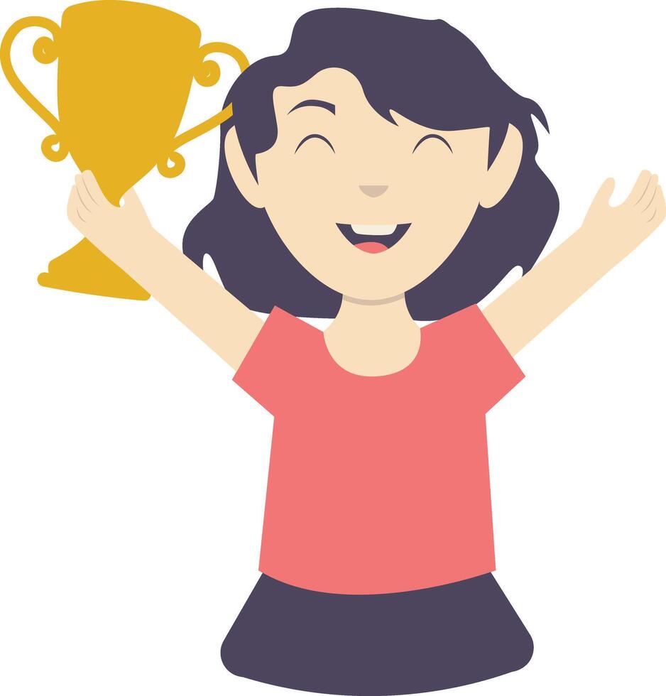 Girl win character design vector