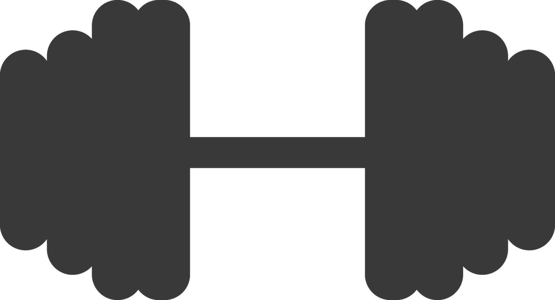 A black and white illustration of a dumbbell vector