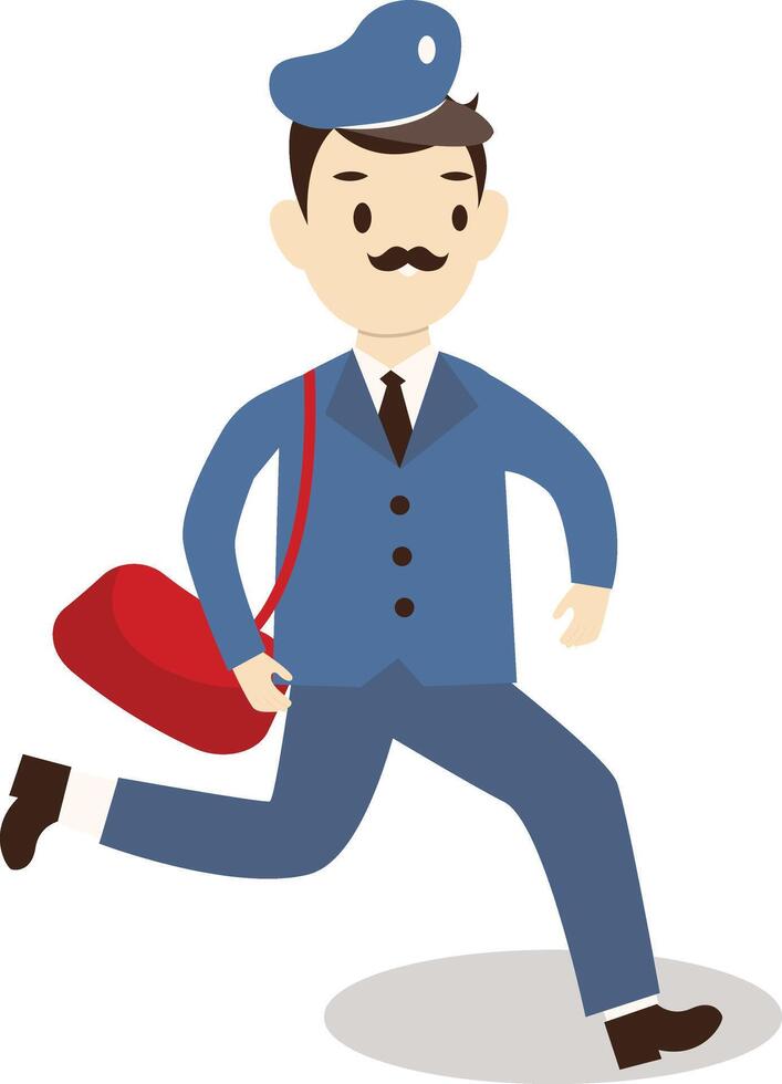 Walking Postman Illustration vector