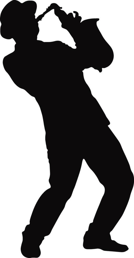 Silhouette of Jazz Saxophone Player vector