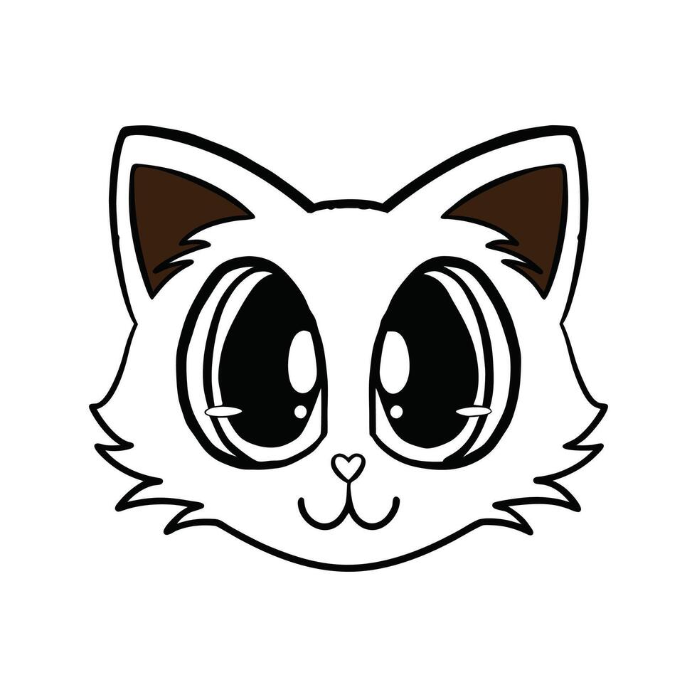 Simple Cat Face Illustration Art for Minimalist and Pet Designs vector