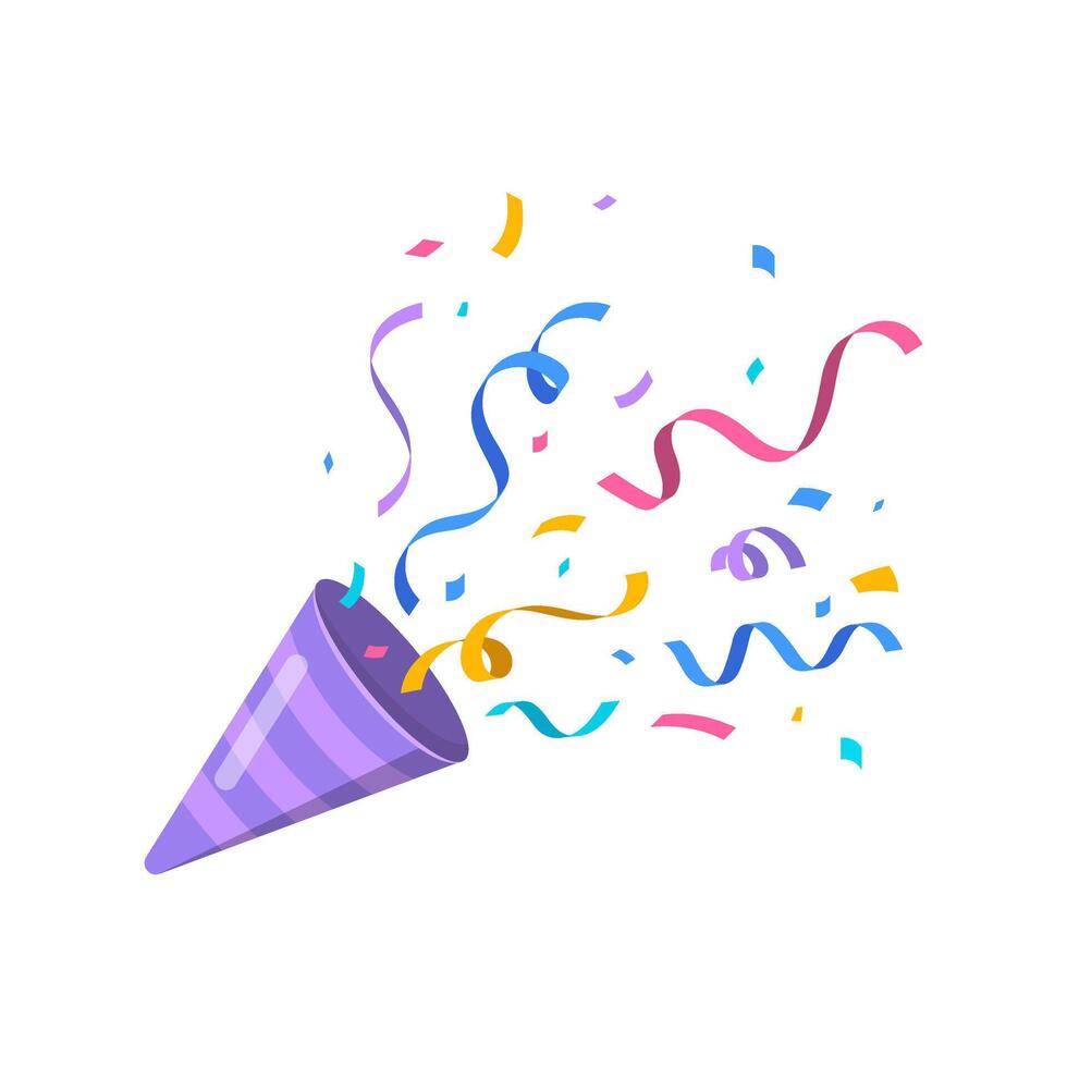 Colorful Party Popper with Confetti vector
