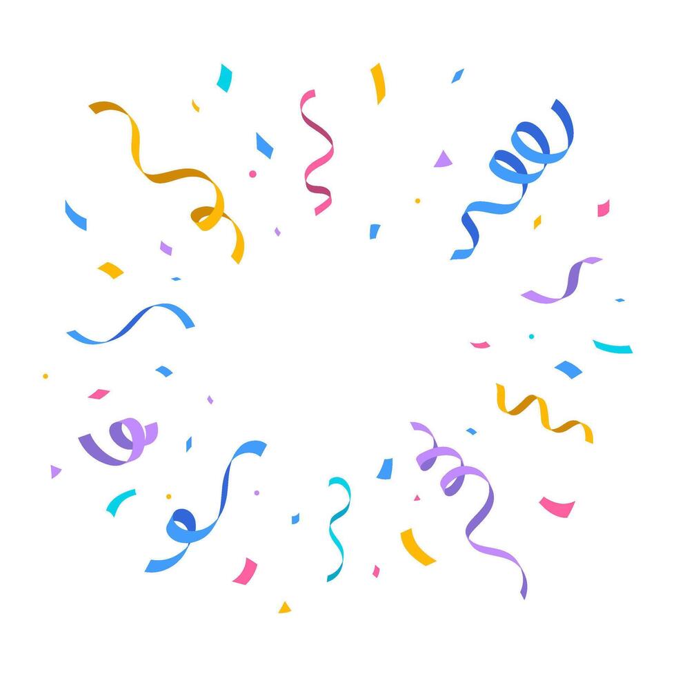 Colorful Confetti and Streamers for Celebration vector