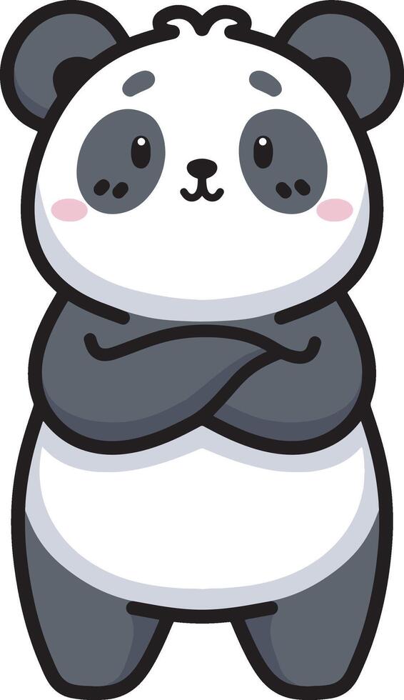 Panda pose illustration design art vector