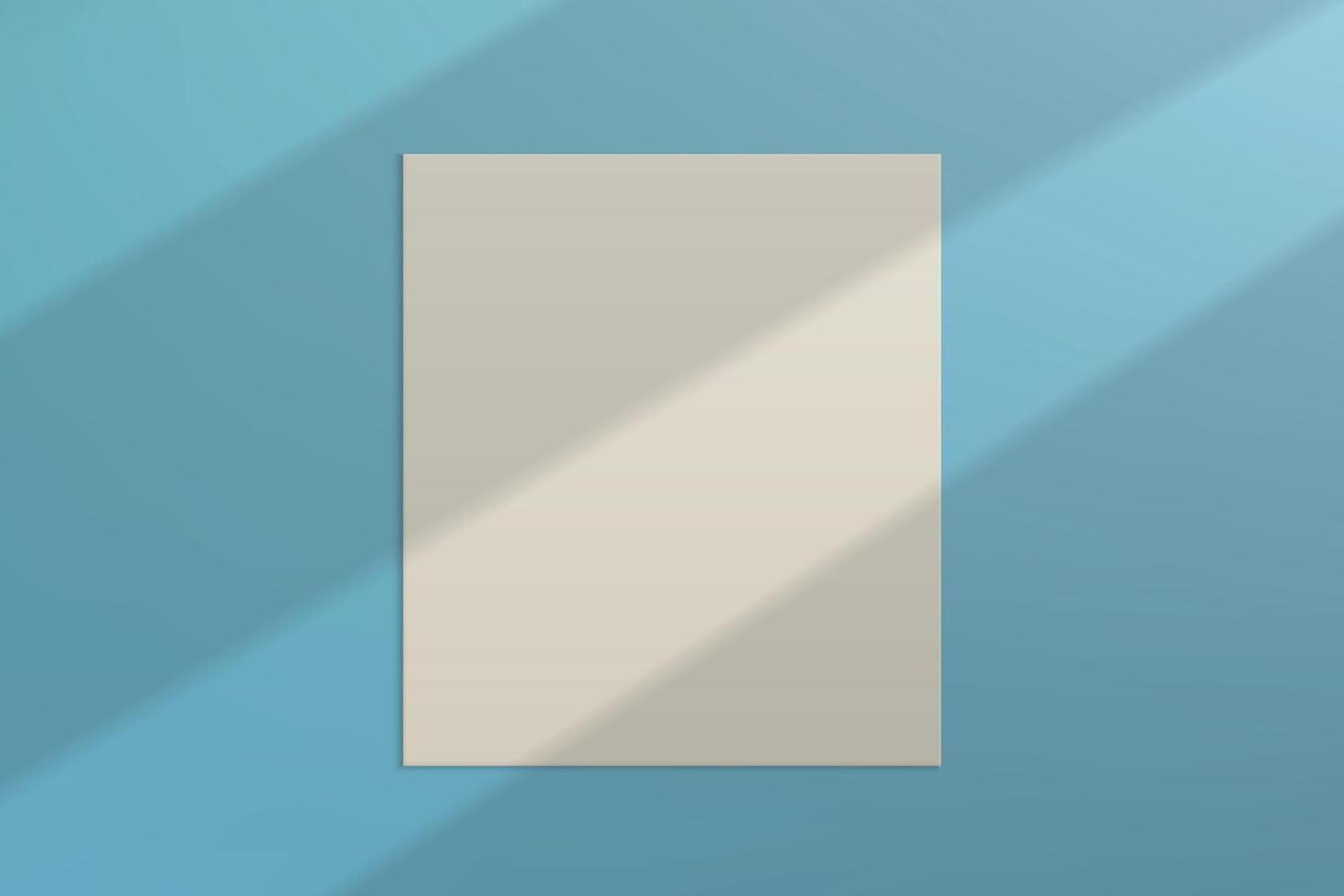 Minimalist White Blank Poster on Blue Background with Light Rays vector