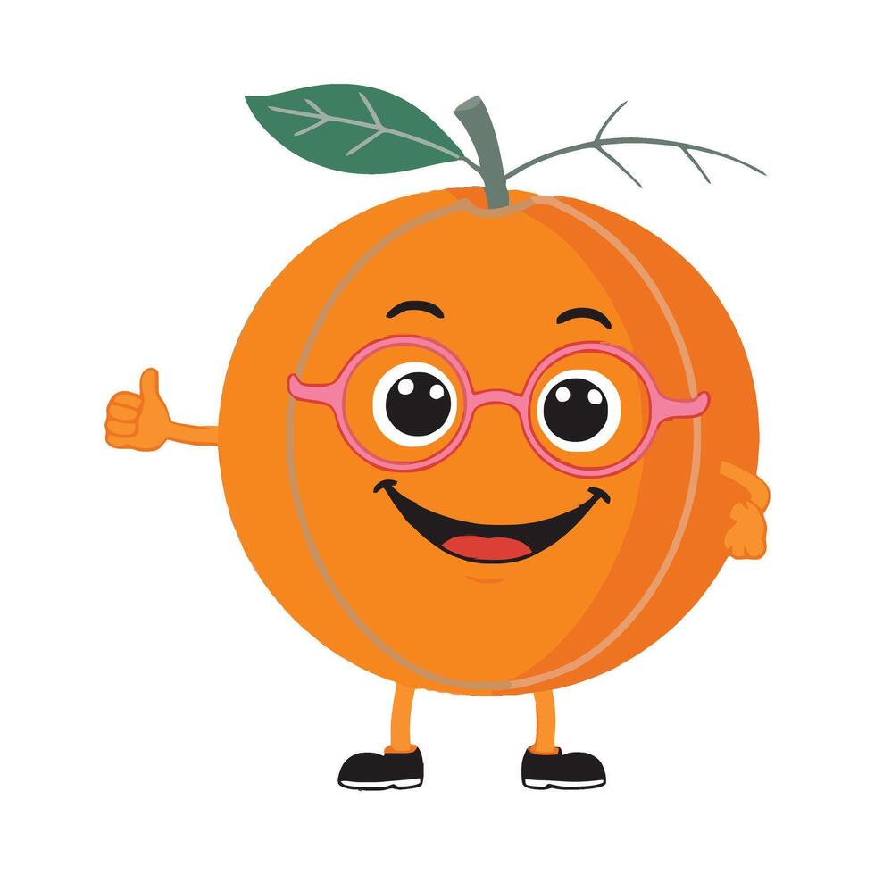 An orange character with glasses and a thumbs up vector